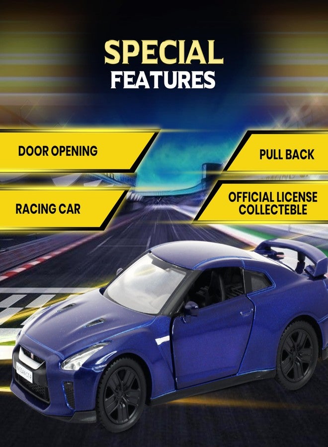 Rmz City 5 Inch Die Cast Nissan GT-R (R35) 2017 Toy Car 1:38 Scale Model | Licensed Collectible Vehicle with Opening Doors & Pullback Action | International Series for Kids & Car Lovers | Blue - Image 4